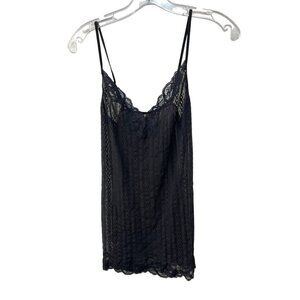 Victoria's Secret Sexy Black Lace Slip Babydoll Unlined See Through Size Medium